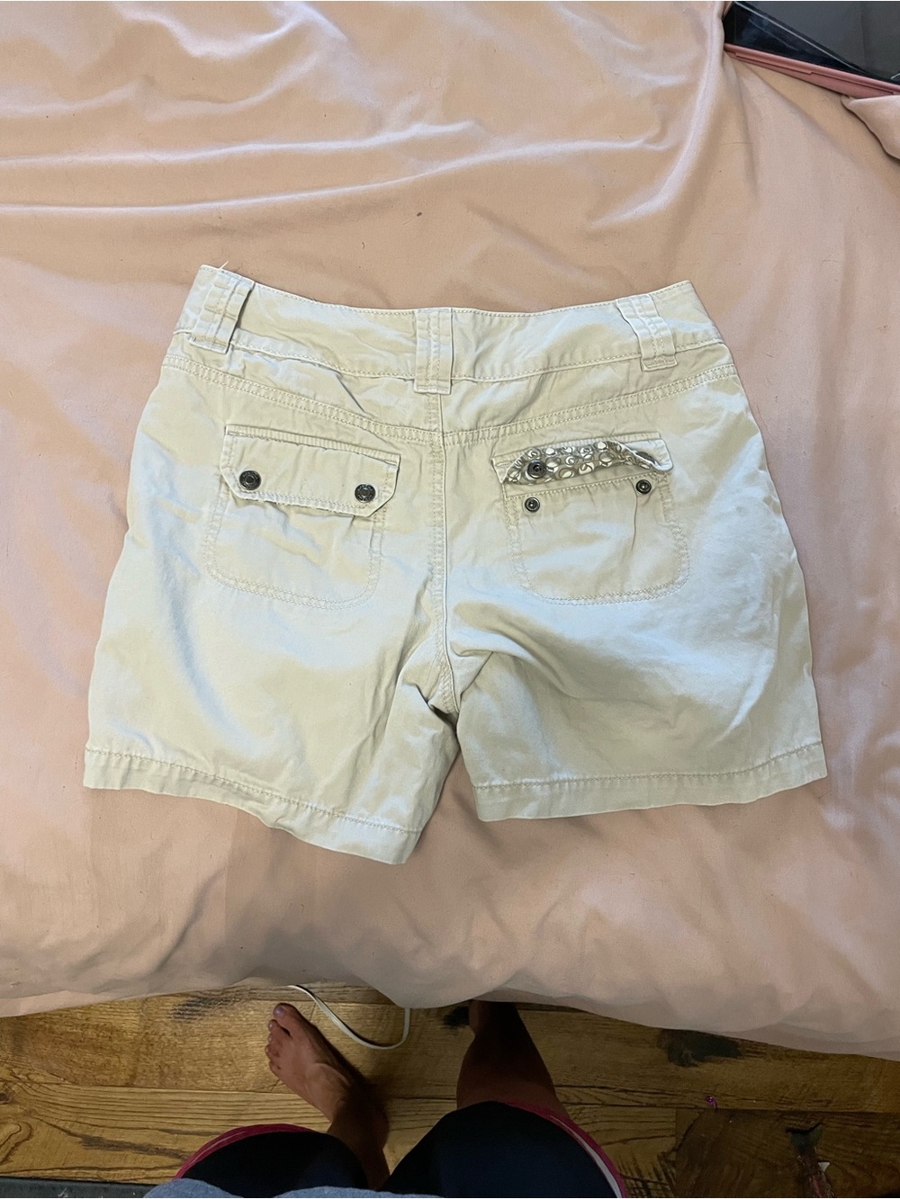 Sonoma Cream Cargo Shorts with Embellished Back Pocket